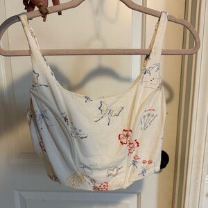 Floral Embroidered Cream Corset Crop top